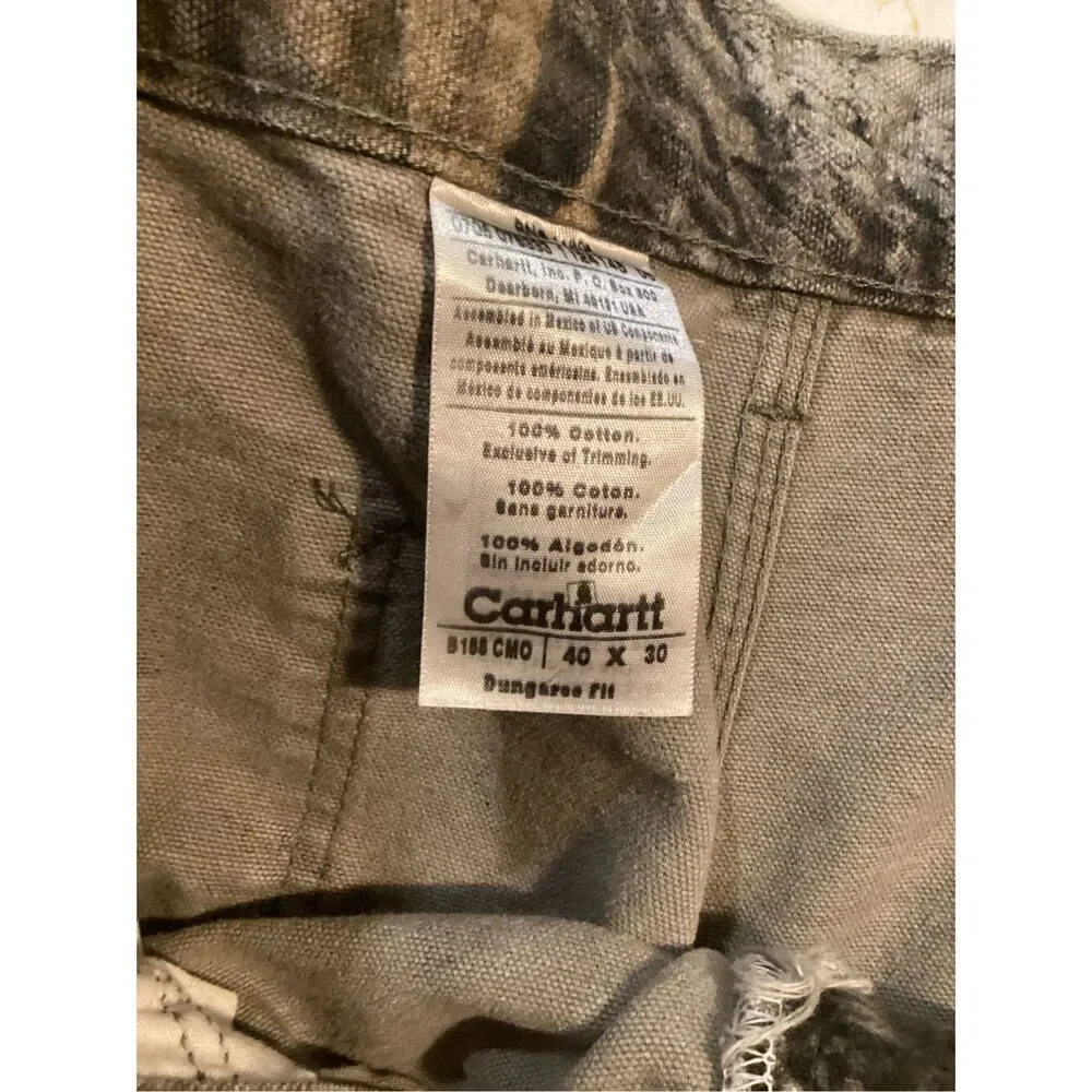 Carhartt X Realtree B158 Camo Dungaree Carpenter Pants Sz 40x30 Vintage